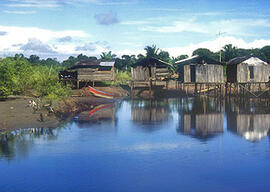 
Trois millénaires de civilisation entre Colombie et Equateur. La région de la Tumaco La Tolita. Région à l'époque actuelle. Maisons palafittes, quartier d'invasion Exporcol à Tumaco
