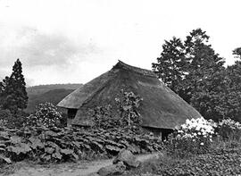 
Le Japon de 1937 à 1939 vu par André Leroi-Gourhan, l'architecture rurale. Toit de chaume d’une ferme à Segikawa, village situé à 3 km nord de celui de Nojiri, Nagano
