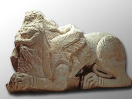 
Les carrières de El Ferriol et l'atelier de sculpture d'Elche (Alicante). Sphinx trouvé à Elche, sculpté dans la pierre de El Ferriol. Vème-VIème siècle av. J.-C. Museo Arquelogico de Elche
