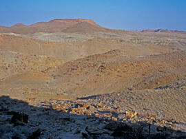 
Des peintures rupestres d'Afrique Australe. Namibie. Toujours au nord- ouest de la Namibie, on trouve une petite cavité avec peintures rupestres. Il s'agit du Site Austerlitz
