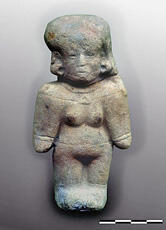 
Trois millénaires de civilisation entre Colombie et Equateur. La région de la Tumaco La Tolita. Vestiges matériels. Figurine de la période de transition (entre Chorrera et Tumaco La Tolita), site la Tolita Cancha (Equateur)
